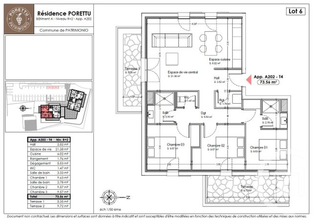 Appartement T4 à vendre - 4 pièces - 73.43 m2 - PATRIMONIO - 202 - CORSE - Century 21 Dary Immobilier
