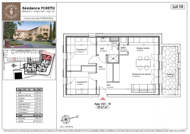 Appartement T3 à vendre - 3 pièces - 59.67 m2 - PATRIMONIO - 202 - CORSE - Century 21 Dary Immobilier