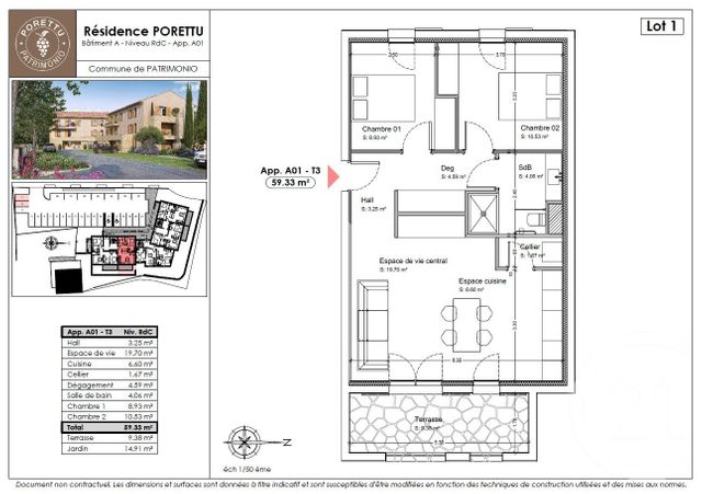 Appartement T3 à vendre - 3 pièces - 59.67 m2 - PATRIMONIO - 202 - CORSE - Century 21 Dary Immobilier
