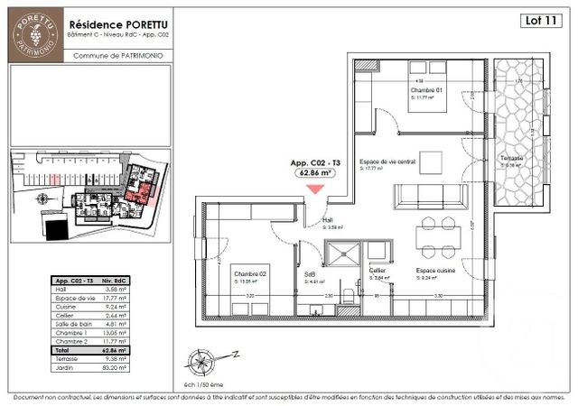 Appartement T3 à vendre - 3 pièces - 62.86 m2 - PATRIMONIO - 202 - CORSE - Century 21 Dary Immobilier