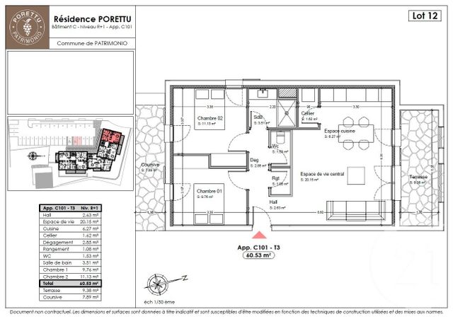 Appartement T3 à vendre - 3 pièces - 60.53 m2 - PATRIMONIO - 202 - CORSE - Century 21 Dary Immobilier