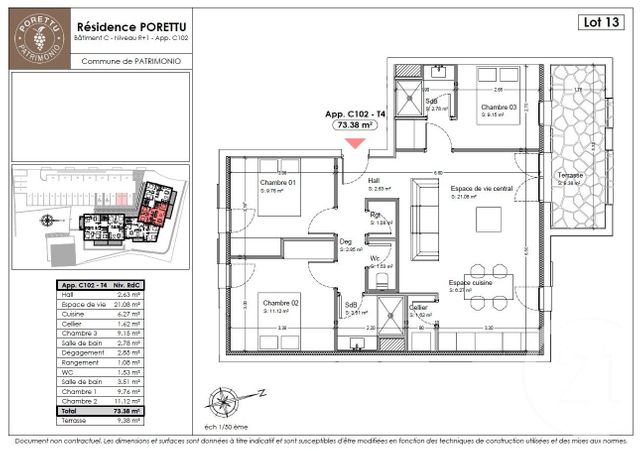 Appartement T4 à vendre - 4 pièces - 73.38 m2 - PATRIMONIO - 202 - CORSE - Century 21 Dary Immobilier