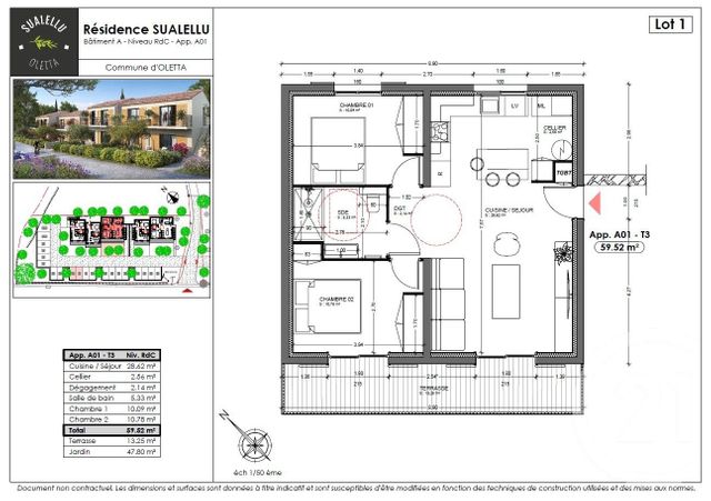 Appartement T3 à vendre - 3 pièces - 59.52 m2 - OLETTA - 202 - CORSE - Century 21 Dary Immobilier