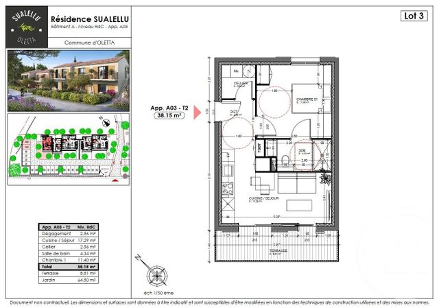 Appartement T2 à vendre - 2 pièces - 38.15 m2 - OLETTA - 202 - CORSE - Century 21 Dary Immobilier