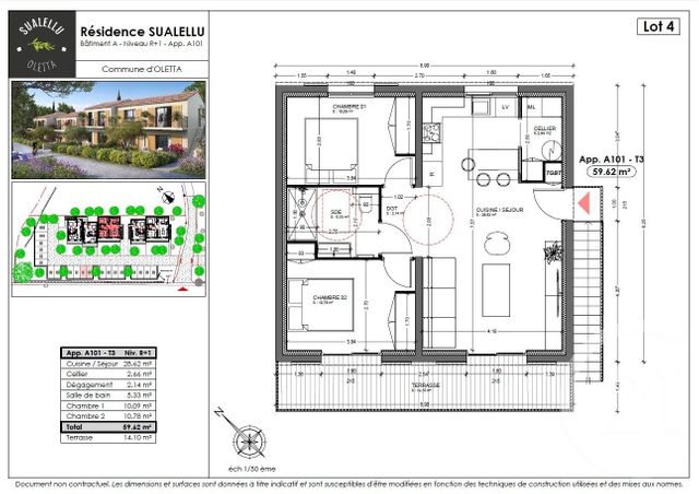 Appartement T3 à vendre - 3 pièces - 59.62 m2 - OLETTA - 202 - CORSE - Century 21 Dary Immobilier
