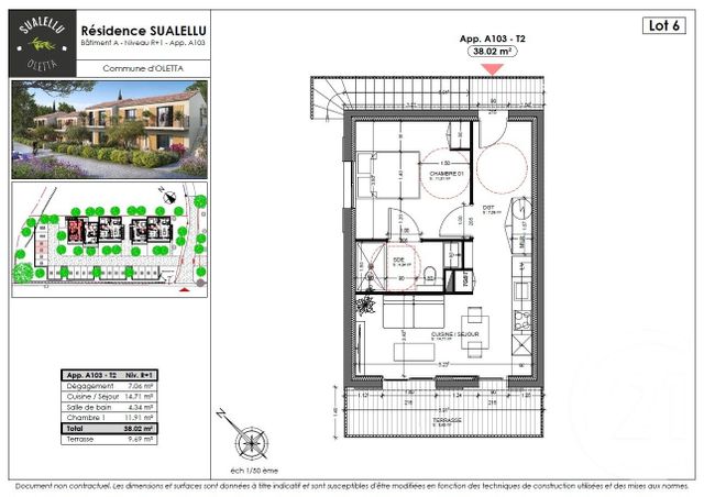Appartement T2 à vendre - 2 pièces - 38.02 m2 - OLETTA - 202 - CORSE - Century 21 Dary Immobilier