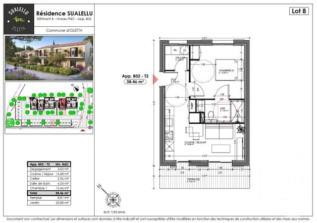 Appartement T2 à vendre - 2 pièces - 38.46 m2 - OLETTA - 202 - CORSE - Century 21 Dary Immobilier